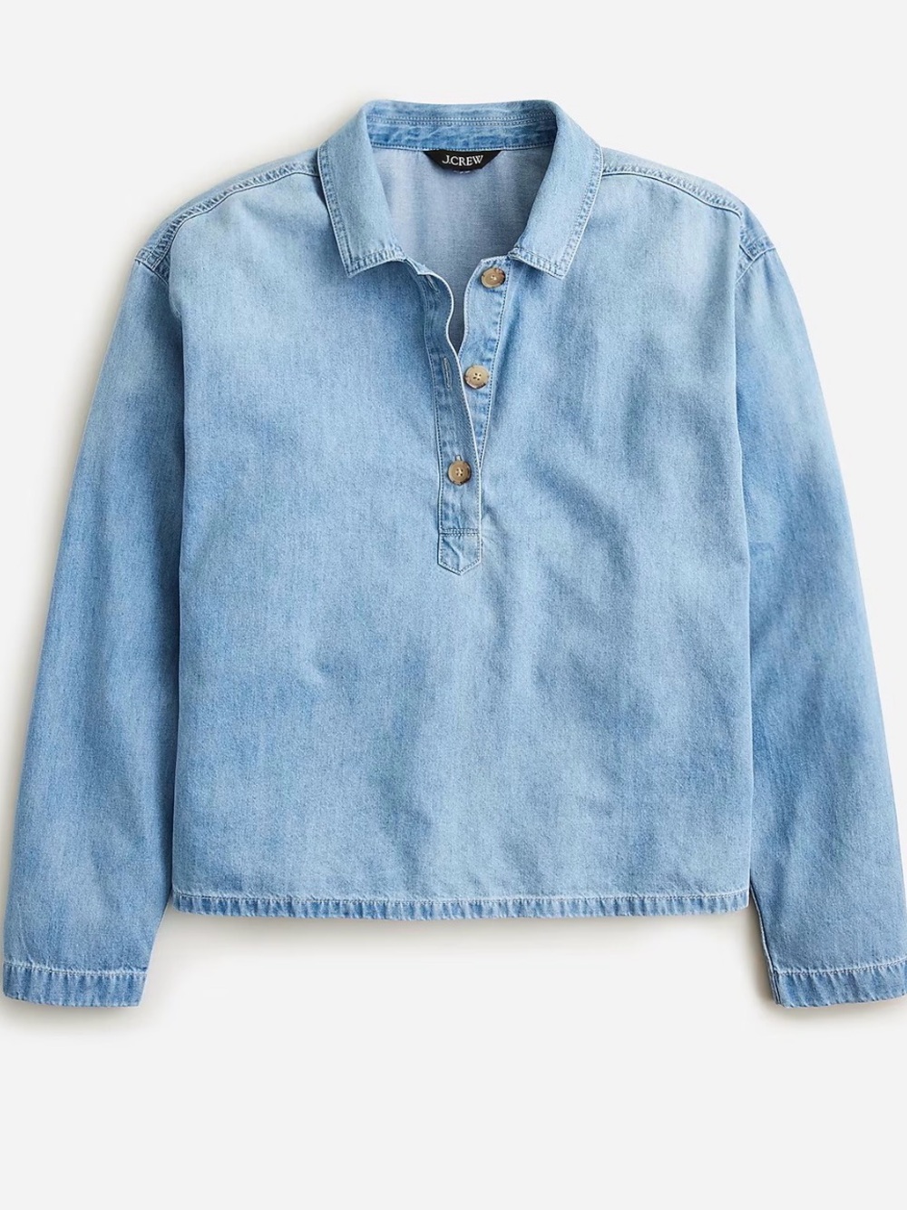 J. Crew Chambray Popover Shirt - 100% Cotton